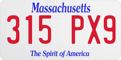 MA license plate 315PX9