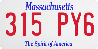 MA license plate 315PY6