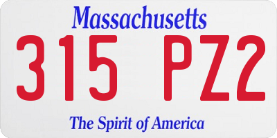 MA license plate 315PZ2