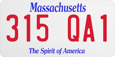 MA license plate 315QA1