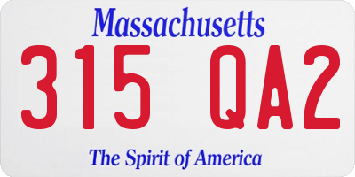 MA license plate 315QA2