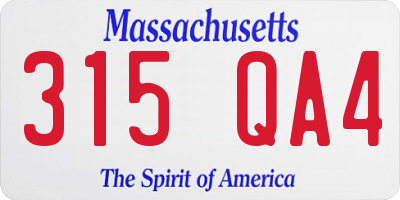 MA license plate 315QA4