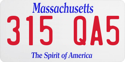 MA license plate 315QA5