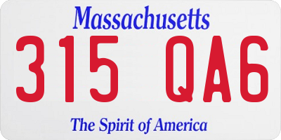 MA license plate 315QA6