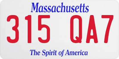 MA license plate 315QA7