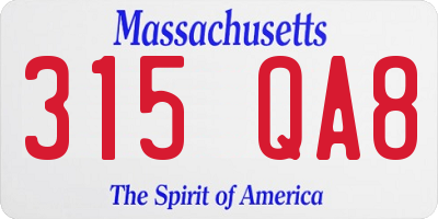 MA license plate 315QA8