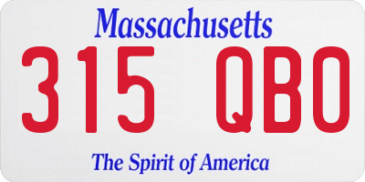 MA license plate 315QB0