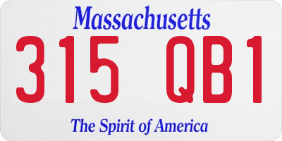 MA license plate 315QB1