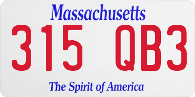 MA license plate 315QB3