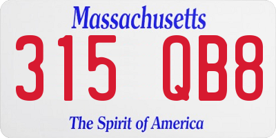 MA license plate 315QB8