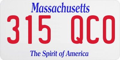 MA license plate 315QC0