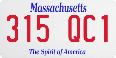 MA license plate 315QC1