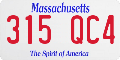MA license plate 315QC4