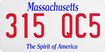 MA license plate 315QC5