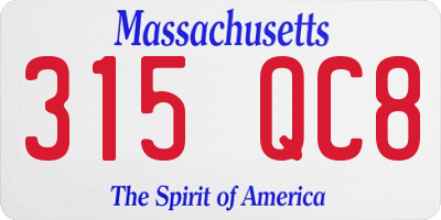 MA license plate 315QC8