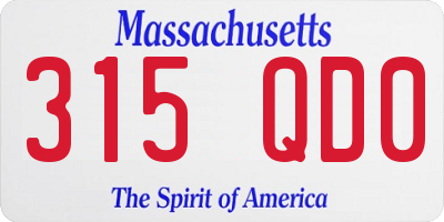MA license plate 315QD0