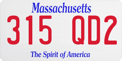 MA license plate 315QD2