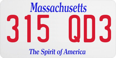 MA license plate 315QD3