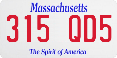 MA license plate 315QD5