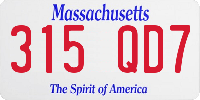 MA license plate 315QD7