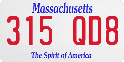 MA license plate 315QD8