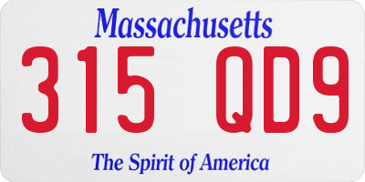 MA license plate 315QD9