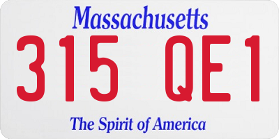 MA license plate 315QE1