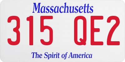 MA license plate 315QE2