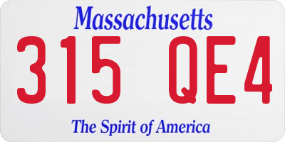 MA license plate 315QE4