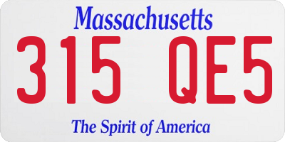 MA license plate 315QE5