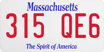 MA license plate 315QE6