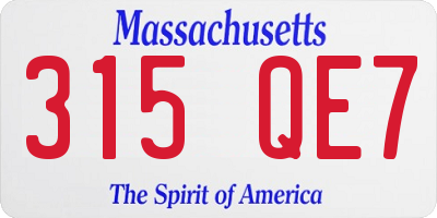 MA license plate 315QE7