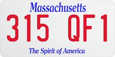 MA license plate 315QF1