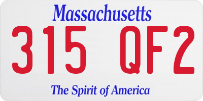 MA license plate 315QF2