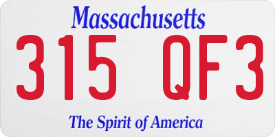 MA license plate 315QF3