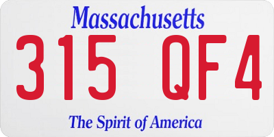 MA license plate 315QF4