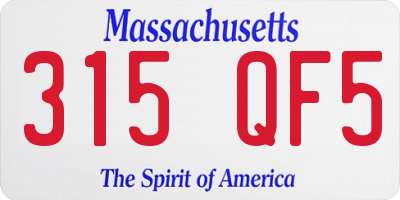 MA license plate 315QF5