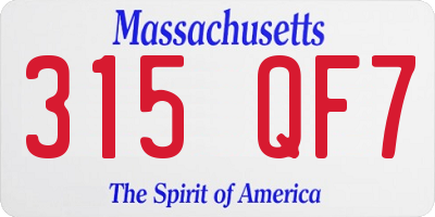 MA license plate 315QF7