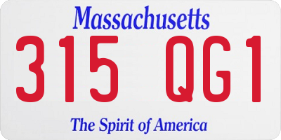 MA license plate 315QG1