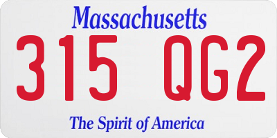 MA license plate 315QG2