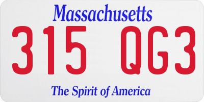 MA license plate 315QG3