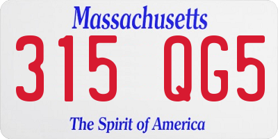 MA license plate 315QG5