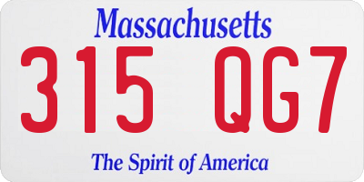 MA license plate 315QG7