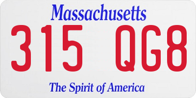 MA license plate 315QG8