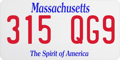 MA license plate 315QG9