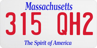 MA license plate 315QH2