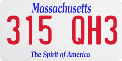 MA license plate 315QH3