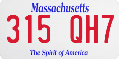 MA license plate 315QH7