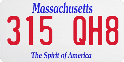 MA license plate 315QH8