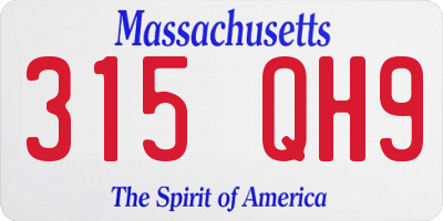MA license plate 315QH9